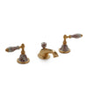 0914BSN818-99GA-SD-GP Sherle Wagner International Scalloped Ceramic Empire Lever Faucet Set in Gold Plate metal finish in Acorn & Oakleaf Garnet painted on Sand