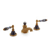 0914BSN819-60BL-WH-GP Sherle Wagner International Scalloped Ceramic Empire Lever Faucet Set in Gold Plate metal finish in Chinoiserie Blue painted on White