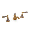 0914BSN819-99GA-SD-GP Sherle Wagner International Scalloped Ceramic Empire Lever Faucet Set in Gold Plate metal finish in Acorn & Oakleaf Garnet painted on Sand