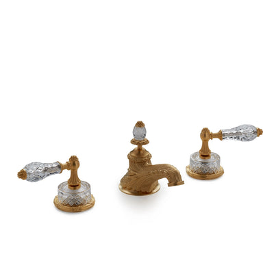 0914BSN-819-GP Sherle Wagner International Cut Crystal Empire Lever Faucet Set in Gold Plate metal finish