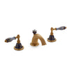 0914BSN821-60BL-WH-GP Sherle Wagner International Scalloped Ceramic Empire Lever Faucet Set in Gold Plate metal finish in Chinoiserie Blue painted on White