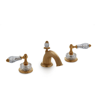 0914BSN-821-GP Sherle Wagner International Cut Crystal Empire Lever Faucet Set in Gold Plate metal finish