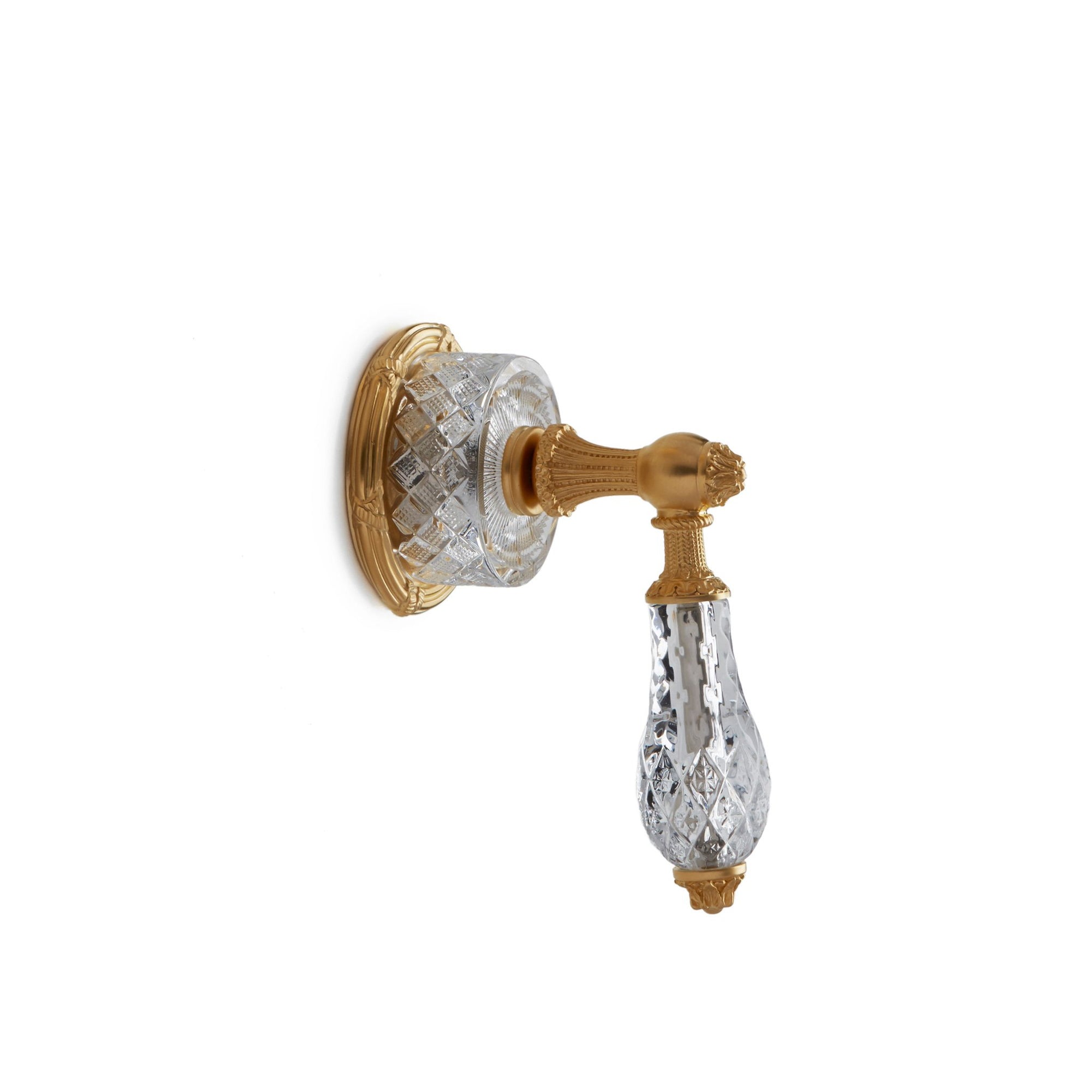 0914LV-ESC-GP Sherle Wagner International Cut Crystal Empire Lever Volume Control and Diverter Trim in Gold Plate metal finish