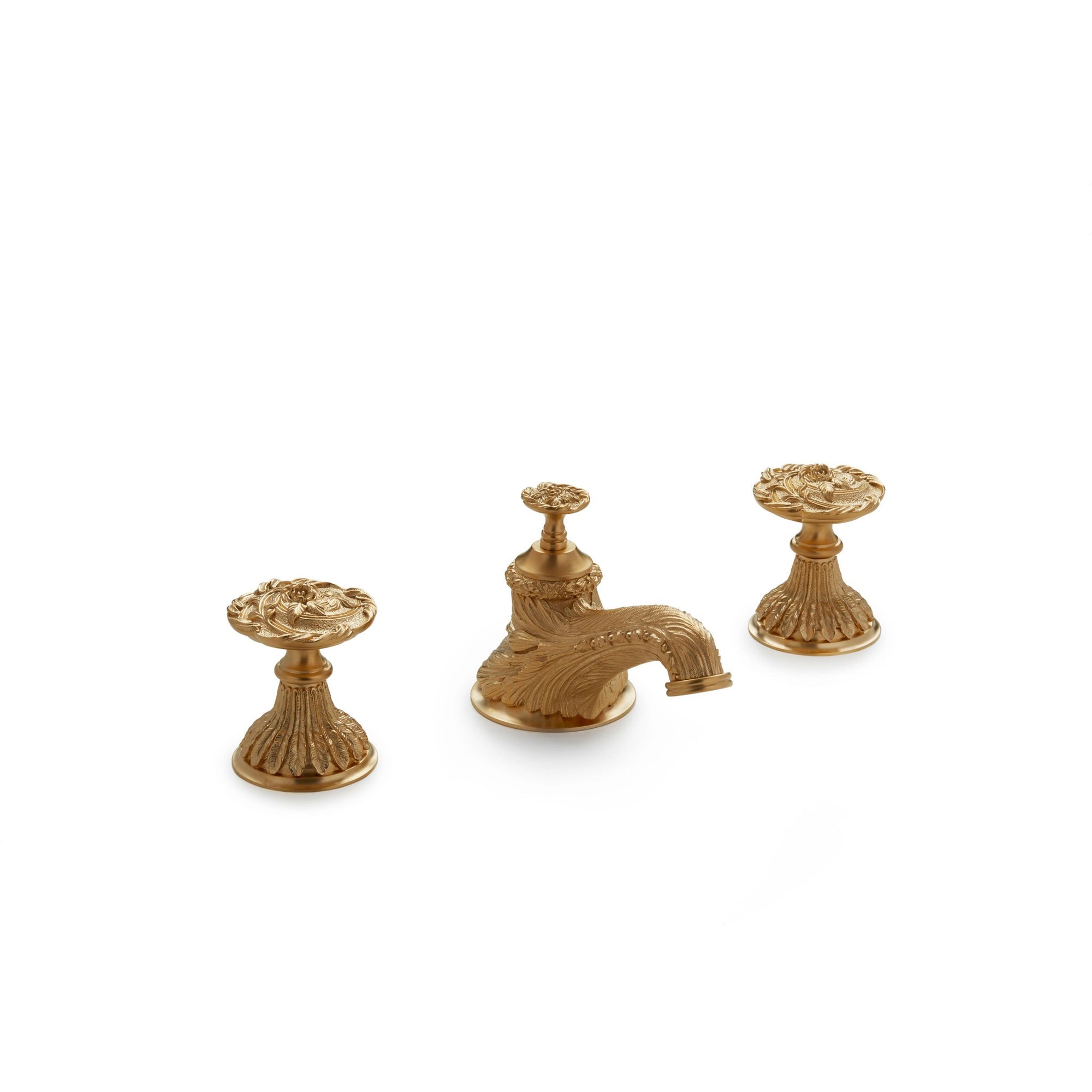 0917BSN-GP Sherle Wagner International French Rose Knob Faucet Set in Gold Plate metal finish
