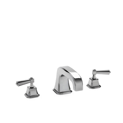 0980DKT824S-CP Sherle Wagner International Harrison Lever Deck Mount Tub Set Small in Polished Chrome metal finish