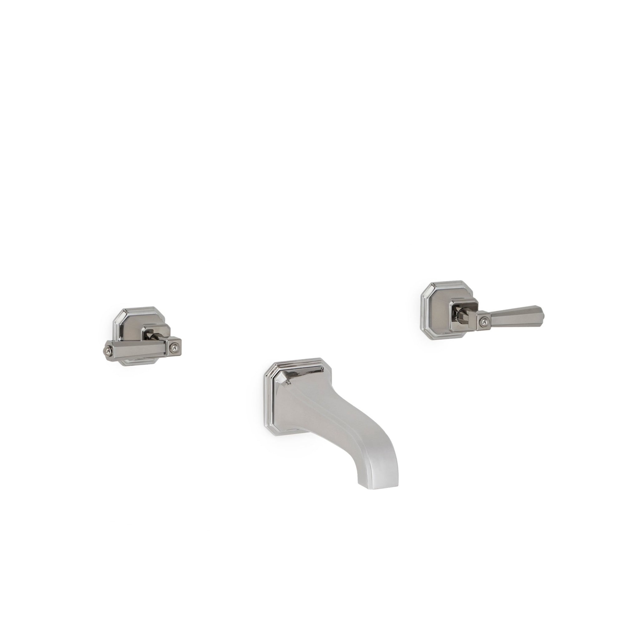 0980TUB824-S-CP Sherle Wagner International Harrison Lever Wall Mount Tub Set Small in Polished Chrome metal finish