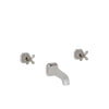 0981TUB824-S-CP Sherle Wagner International Harrison Cross Handle Wall Mount Tub Set Small in Polished Chrome metal finish