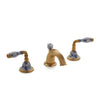 1029BSN813-89BL-WH-GP Sherle Wagner International Scalloped Ceramic Fluted Lever Faucet Set in Gold Plate metal finish in Le Jardin Blue painted on White