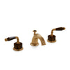 1029BSN813-BRTI-GP Sherle Wagner International Semiprecious Fluted Lever Faucet Set in Gold Plate metal finish with Brown Tiger Eye Semiprecious inserts