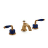1029BSN813-LAPI-GP Sherle Wagner International Semiprecious Fluted Lever Faucet Set in Gold Plate metal finish with Lapis Lazuli Semiprecious inserts