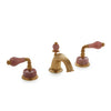 1029BSN813-RSQU-GP Sherle Wagner International Semiprecious Fluted Lever Faucet Set in Gold Plate metal finish with Rose Quartz inserts