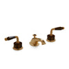 1029BSN818-BRTI-GP Sherle Wagner International Semiprecious Fluted Lever Faucet Set in Gold Plate metal finish with Brown Tiger Eye Semiprecious inserts