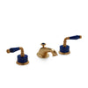 1029BSN818-LAPI-GP Sherle Wagner International Semiprecious Fluted Lever Faucet Set in Gold Plate metal finish with Lapis Lazuli Semiprecious inserts