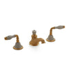 1029BSN819-03SD-GP Sherle Wagner International Scalloped Ceramic Fluted Lever Faucet Set in Gold Plate metal finish with Sand Glaze inserts