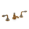 1029BSN819-04SD-GP Sherle Wagner International Provence Ceramic Fluted Lever Faucet Set in Gold Plate metal finish with Sand Glaze inserts