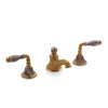 1029BSN819-99GA-SD-GP Sherle Wagner International Scalloped Ceramic Fluted Lever Faucet Set in Gold Plate metal finish in Acorn & Oakleaf Garnet painted on Sand