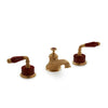 1029BSN819-JASP-GP Sherle Wagner International Semiprecious Fluted Lever Faucet Set in Gold Plate metal finish with Jasper Semiprecious inserts