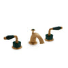 1029BSN821-MALA-GP Sherle Wagner International Semiprecious Fluted Lever Faucet Set in Gold Plate metal finish with Malachite Semiprecious inserts