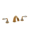 1029DKT813-RKCR-GP Sherle Wagner International Semiprecious Fluted Lever Deck Mount Tub Set in Gold Plate metal finish with Rock Crystal inserts