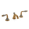 1030BSN813-03SD-GP Sherle Wagner International Scalloped Ceramic Laurel Lever Faucet Set in Gold Plate metal finish with Sand Glaze inserts
