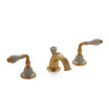 1030BSN813-04SD-GP Sherle Wagner International Provence Ceramic Laurel Lever Faucet Set in Gold Plate metal finish with Sand Glaze inserts