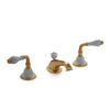 1030BSN818-04WH-GP Sherle Wagner International Provence Ceramic Laurel Lever Faucet Set in Gold Plate metal finish with White Glaze inserts