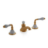 1030BSN819-04WH-GP Sherle Wagner International Provence Ceramic Laurel Lever Faucet Set in Gold Plate metal finish with White Glaze inserts