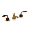 1030BSN819-BRTI-GP Sherle Wagner International Semiprecious Laurel Lever Faucet Set in Gold Plate metal finish with Brown Tiger Eye Semiprecious inserts