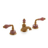 1030BSN819-RSQU-GP Sherle Wagner International Semiprecious Laurel Lever Faucet Set in Gold Plate metal finish with Rose Quartz inserts
