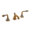1030BSN821-04SD-GP Sherle Wagner International Provence Ceramic Laurel Lever Faucet Set in Gold Plate metal finish with Sand Glaze inserts