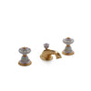 1097BSN818-74GL-WH-GP Sherle Wagner International Provence Ceramic Knob Faucet Set in Gold Plate metal finish in Garlands and Leaves painted on White