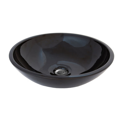 16RD-VSL-BLK Sherle Wagner International Black Glazed Round Ceramic Vessel Sink