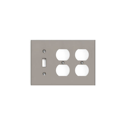 2000T-SWT-PLG-PLG-CP Sherle Wagner International Modern Triple Single Switch & Double Duplex Plug Plate in Polished Chrome metal finish