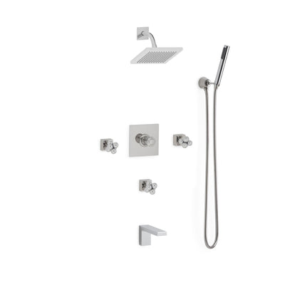 Sherle Wagner International Molecule Modern High Flow Thermostatic Shower and Tub System in Polished Chrome metal finish