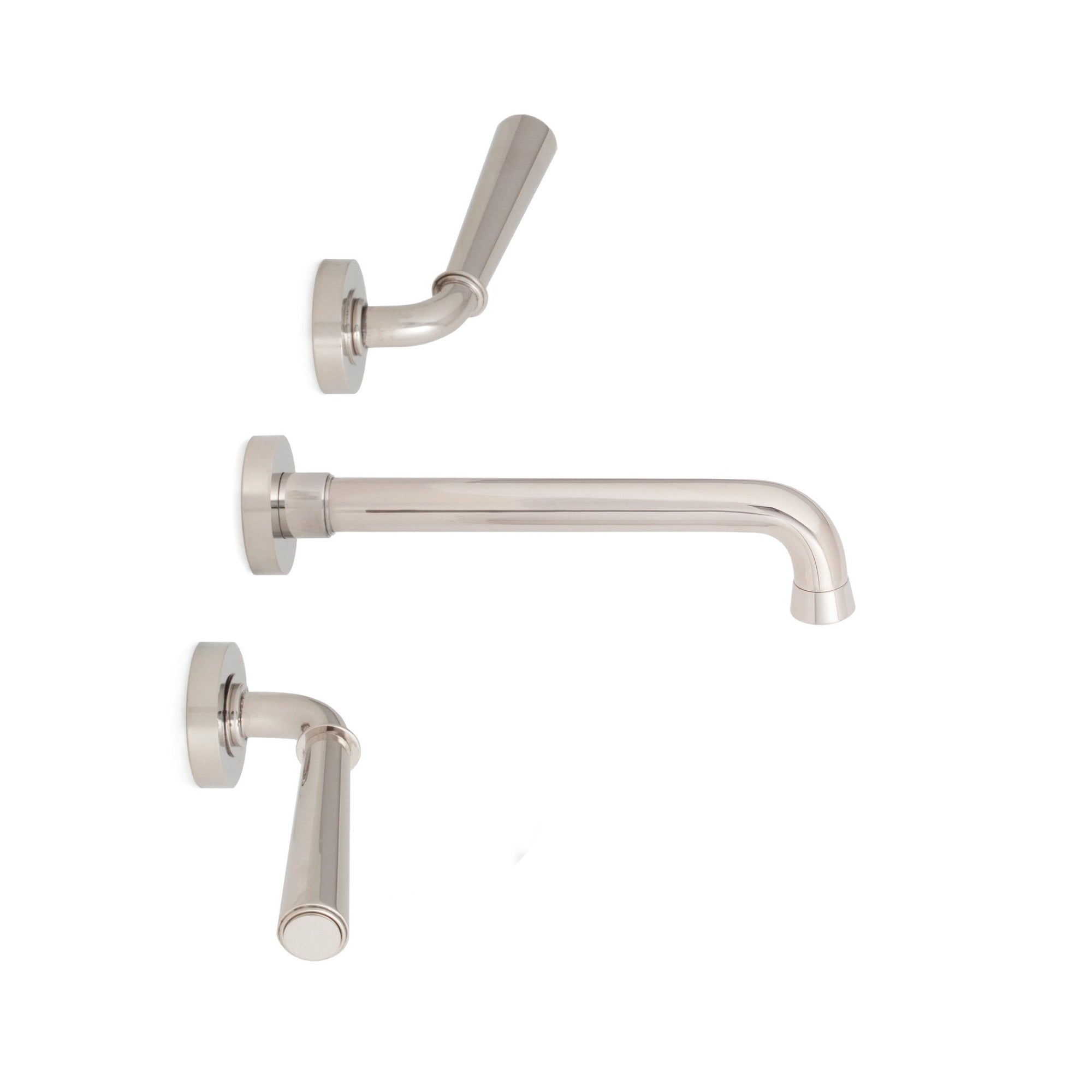 2070WBS806-HP Sherle Wagner International Dorian Lever Wall Mount Faucet Set in High Polished Platinum metal finish
