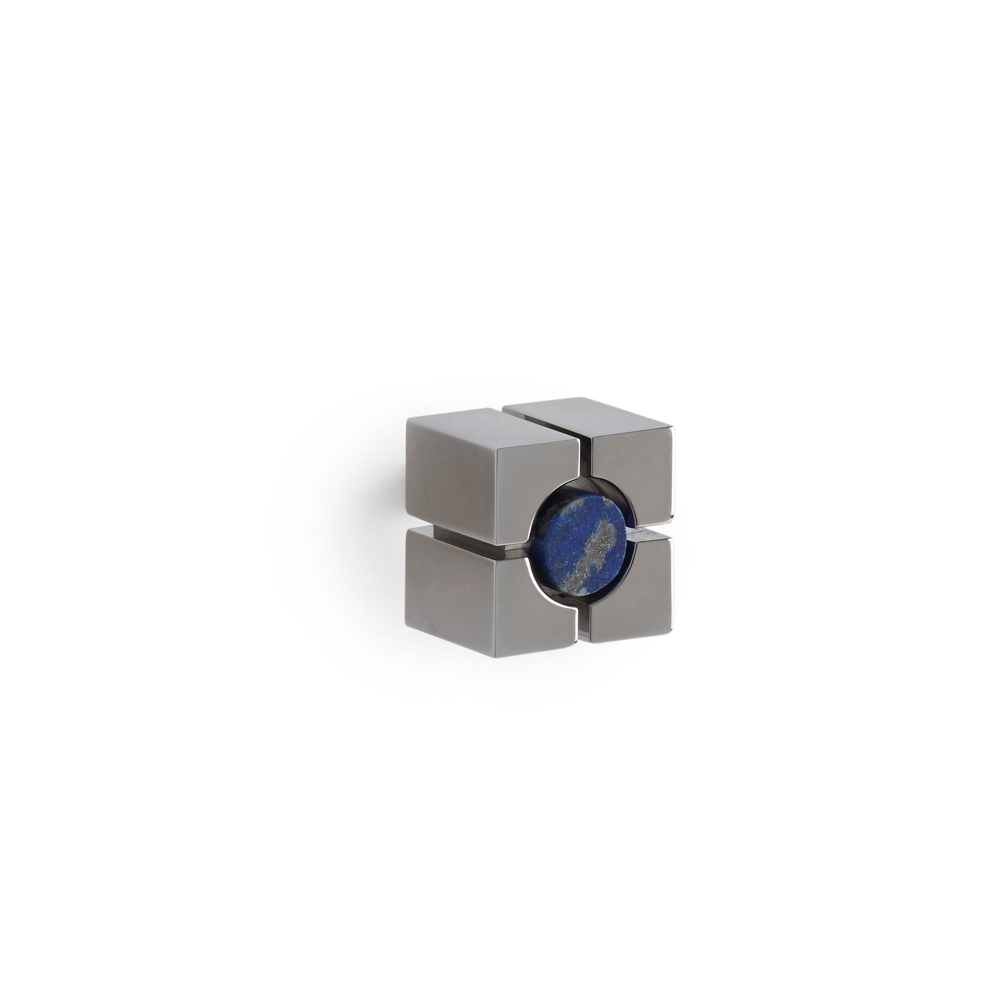 2103A-LAPI-CP Sherle Wagner International The Stone Insert Quad Cabinet & Drawer Knob in Polished Chrome metal finish