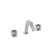 2103BSN108-S-LAPI-CP Sherle Wagner International Short Arco with Quad Knob Faucet Set with Semiprecious Lapis Lazuli inserts in Polished Chrome metal finish