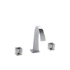 2103DKT308-LAPI-CP Sherle Wagner International Arco with Quad Knob Deck Mount Tub Set with Semiprecious Lapis Lazuli inserts in Polished Chrome metal finish