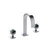 2105BSN101-MALA-CP Sherle Wagner International Arbor with Molecule Knob Faucet Set with Semiprecious Malachite inserts in Polished Chrome metal finish