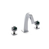 2105BSN108-MALA-CP Sherle Wagner International Arco with Molecule Knob Faucet Set with Semiprecious Malachite inserts in Polished Chrome metal finish
