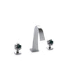 2105DKT308-MALA-CP Sherle Wagner International Arco with Molecule Knob Deck Mount Tub Set with Semiprecious Malachite inserts in Polished Chrome metal finish