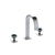 2106BSN101-MALA-CP Sherle Wagner International Arbor with Saturn Knob Faucet Set with Semiprecious Malachite inserts in Polished Chrome metal finish