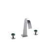 2106DKT308-MALA-CP Sherle Wagner International Arco with Saturn Knob Deck Mount Tub Set with Semiprecious Malachite inserts in Polished Chrome metal finish