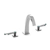 2108BSN108-MALA-CP Sherle Wagner International Arco with Cosmos Lever Faucet Set with Semiprecious Malachite inserts in Polished Chrome metal finish