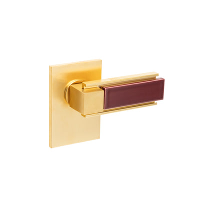 2120DOR-RH-RD02-GP Sherle Wagner International The Apollo Door Lever with Ceramic Insert in Gold Plate metal finish
