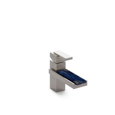 2120SHL-LAPI-BN Sherle Wagner International Apollo Faucet Set with Semiprecious Lapi Lazuli inserts in Brushed Nickel metal finish
