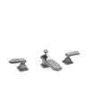 2150DKT803-S-RKCR-CP Sherle Wagner International Pyramid Lever Deck Mount Tub Set with Semiprecious Rock Crystal inserts in Polished Chrome metal finish