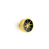 2176A-112-BKOX-SB Sherle Wagner International Stone Insert Compass Cabinet & Drawer Knob in Satin Brass metal finish
