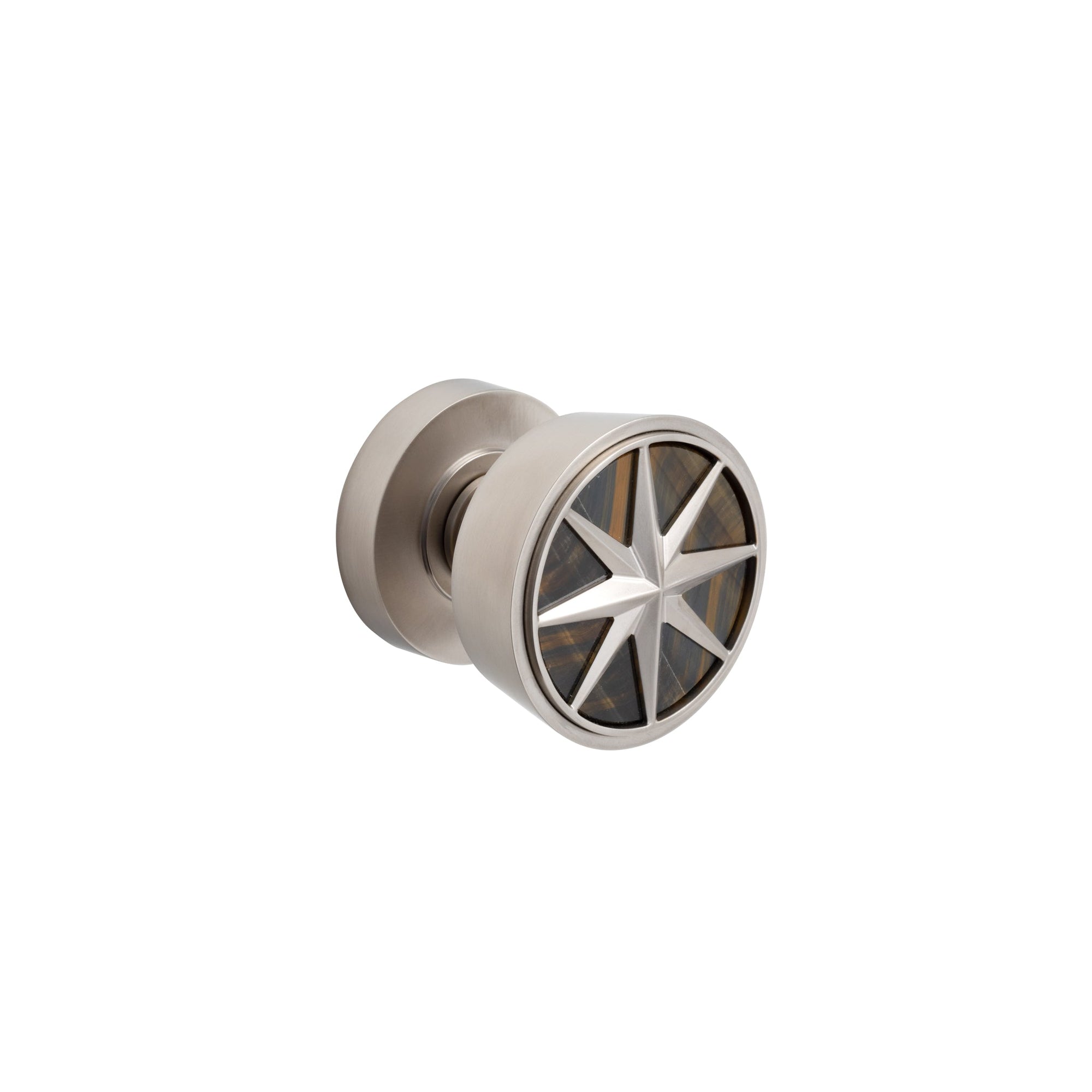 2176DOR-200-BLTI-BN Sherle Wagner International Compass Stone Insert Door Knob in Brushed Nickel metal finish