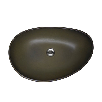 24OV-VSL-GR06 Sherle Wagner International Avocado Glazed Organic Ceramic Vessel Sink